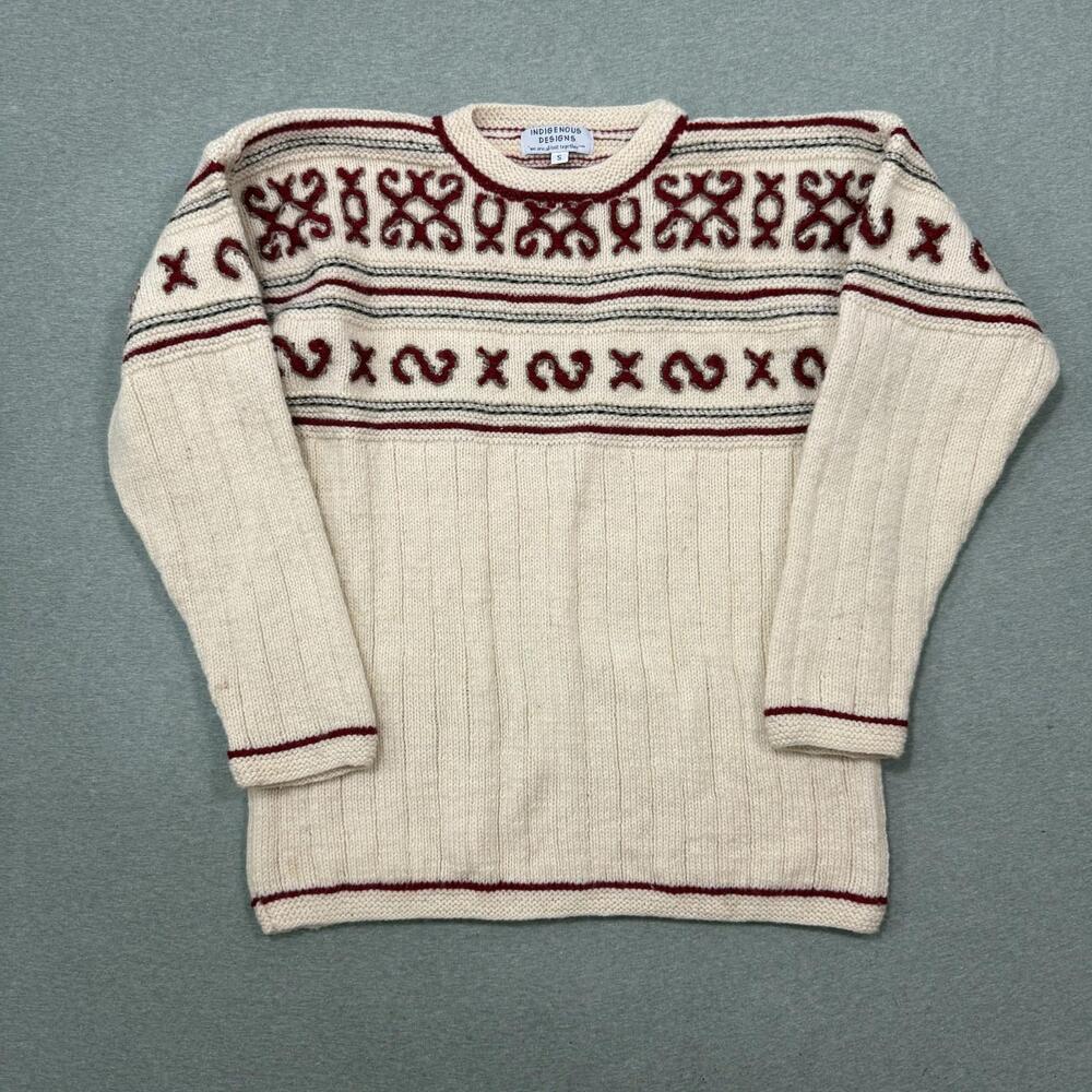 Indigenous Designs Chunky Oversized Wool Women’s Sweater Sz S Twee Gorpcore